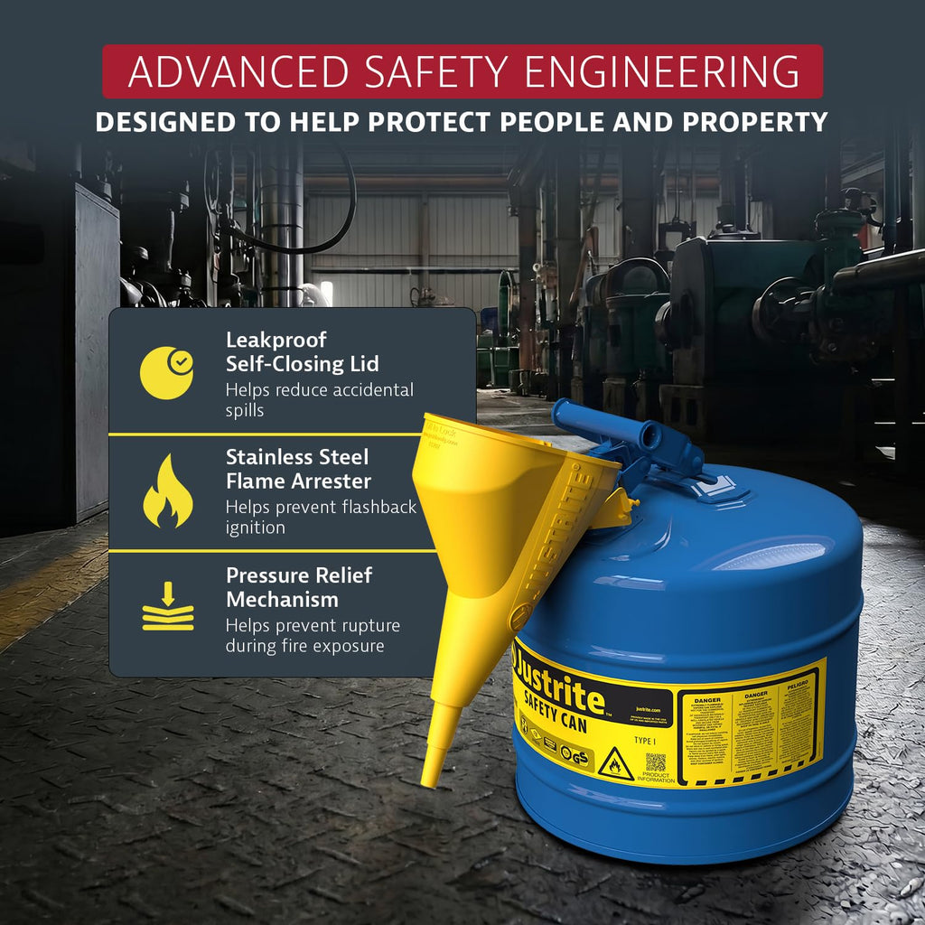Blue Galvanized Steel Kerosene Safety Can B5029