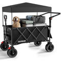 Collapsible Wagon with 300lbs Capacity, 150L Heavy Duty Utility Cart, Black I470950