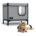 Weatherproof Outdoor Cat House with Thermal Aluminum Foil F509