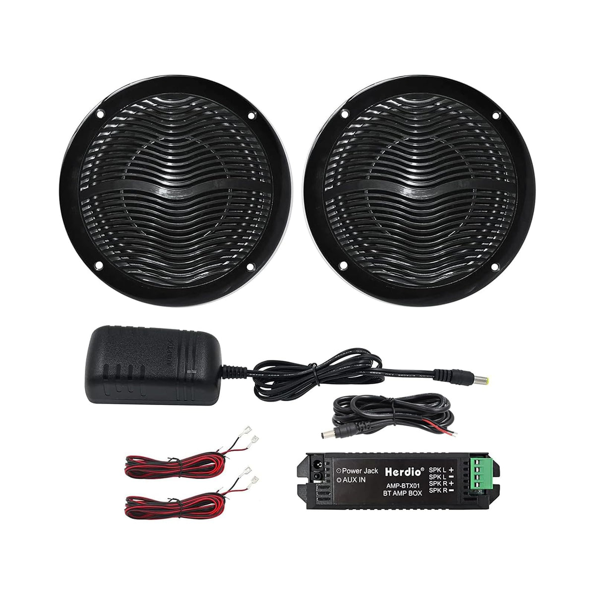6.5 Inch Marine Bluetooth Speakers 2 Way 120W Peak Boat Speakers Pair Black G9521