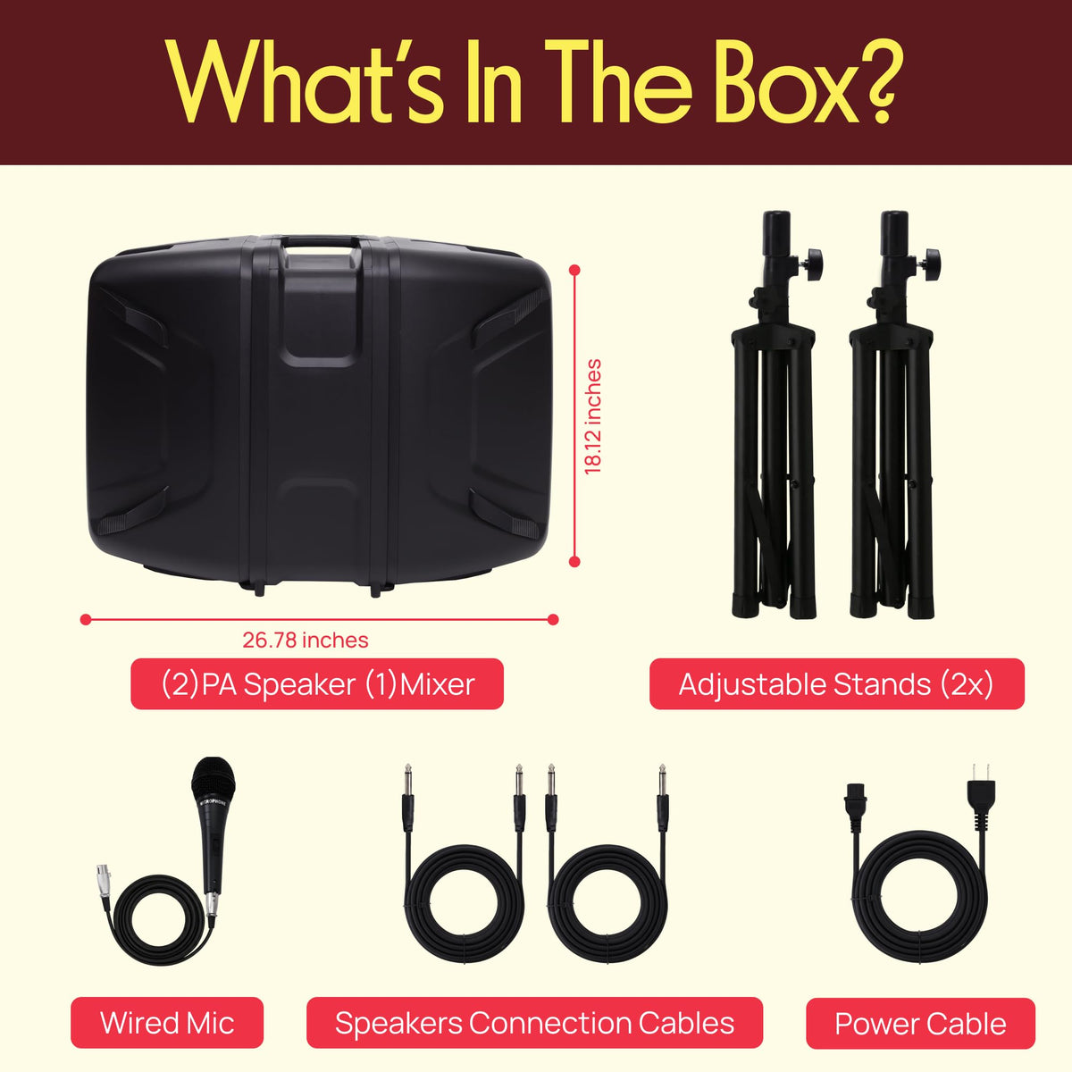 300 W Portable Wireless Bluetooth PA Speaker DJ Mixer Bundle D80085