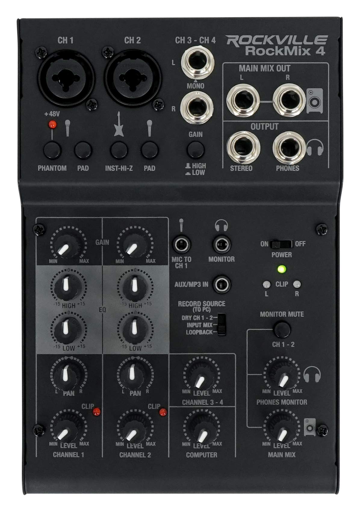4-Channel Pro Recording Mixer with USB Interface E84659