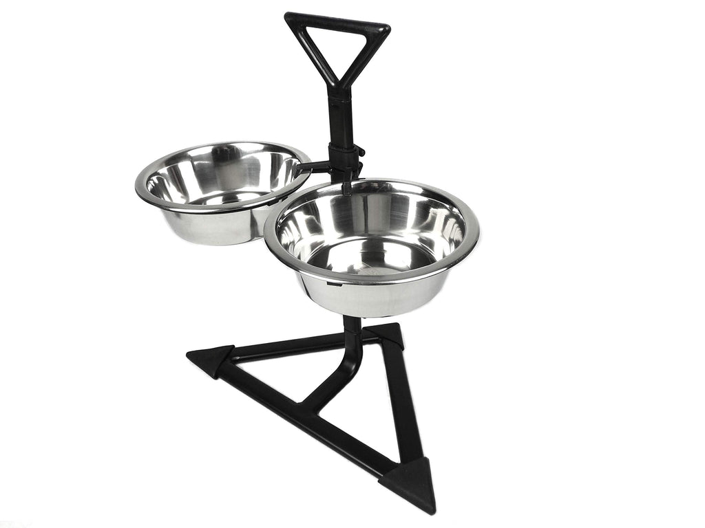 Double Feeder Corner High Stand with 2 x 1700 ml Stainless Steel Dishes M79426