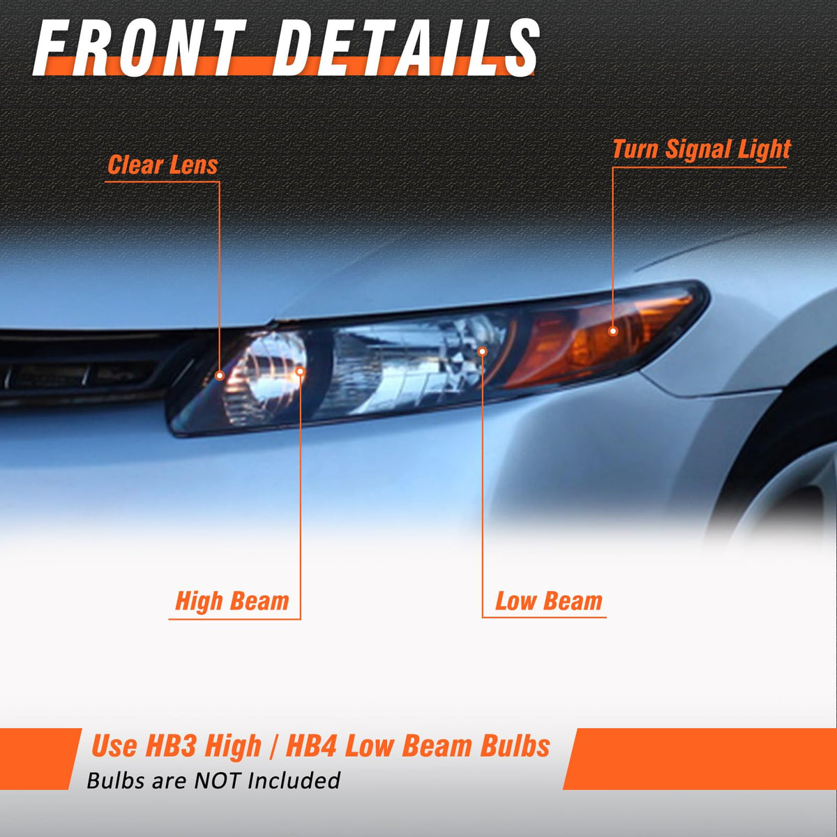Black 2 Door Headlights Pair S15930