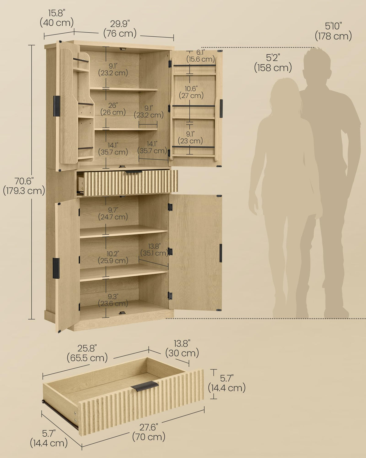 Freestanding Tall Cabinet with Drawer N6613