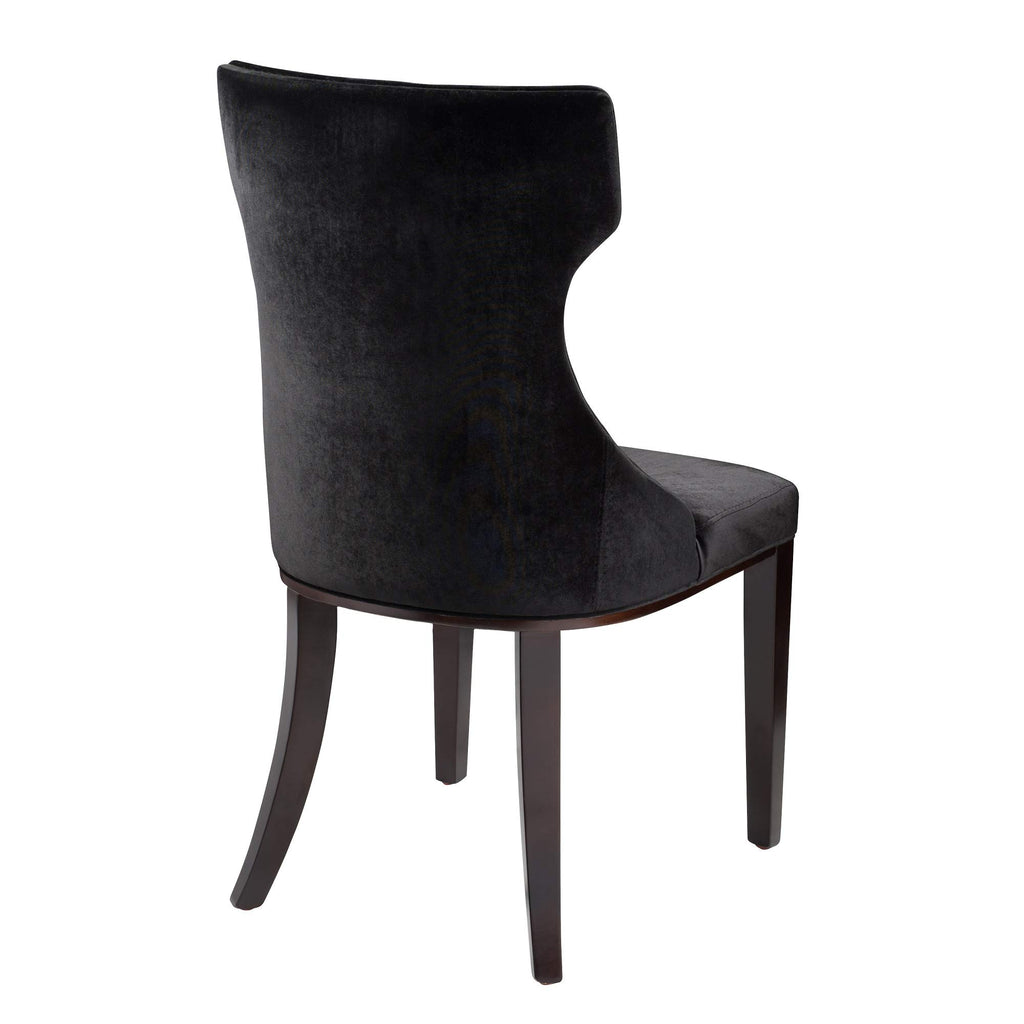 Black Upholstered Dining Chairs Set of 2 Beech Wood L124