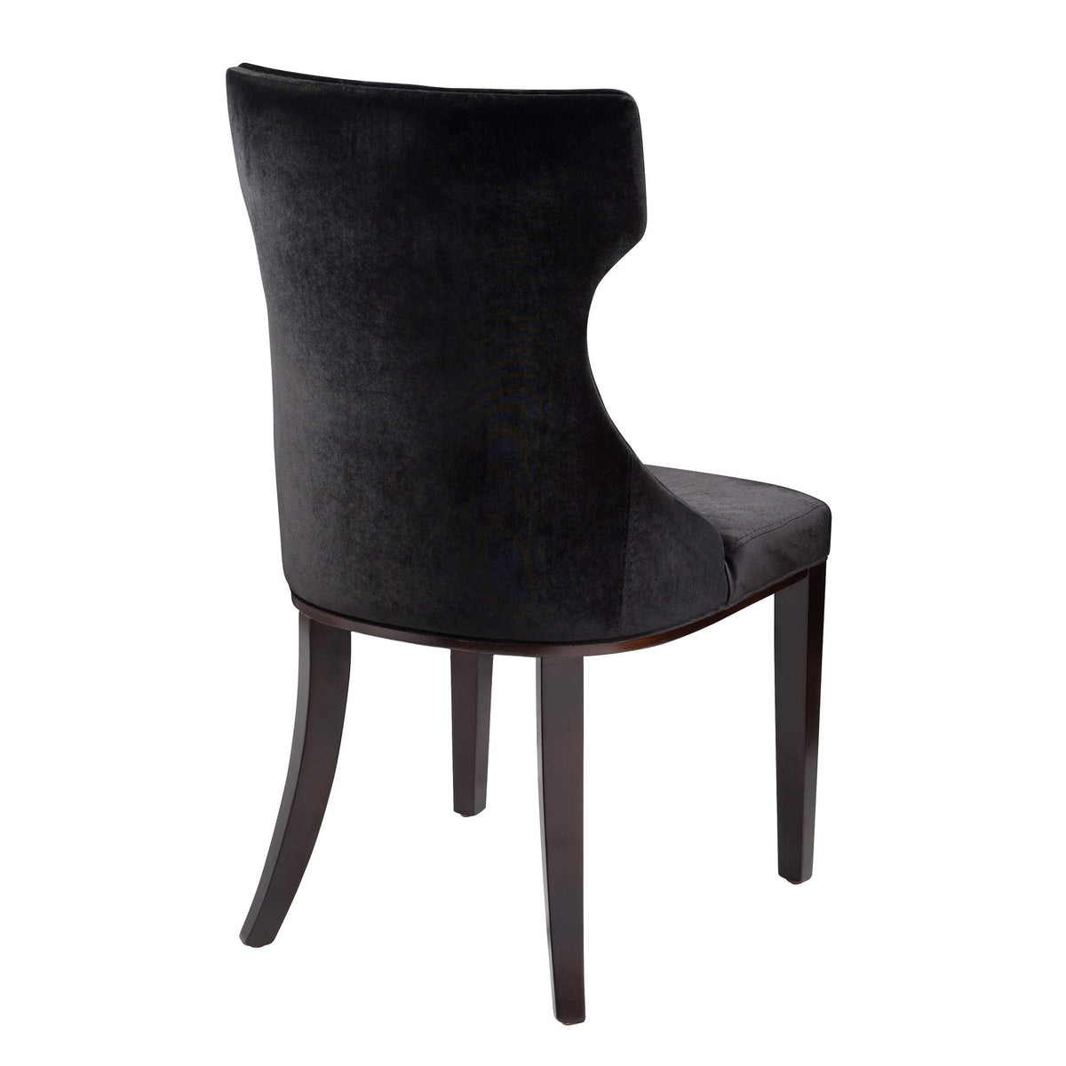 Black Upholstered Dining Chairs Set of 2 Beech Wood L124