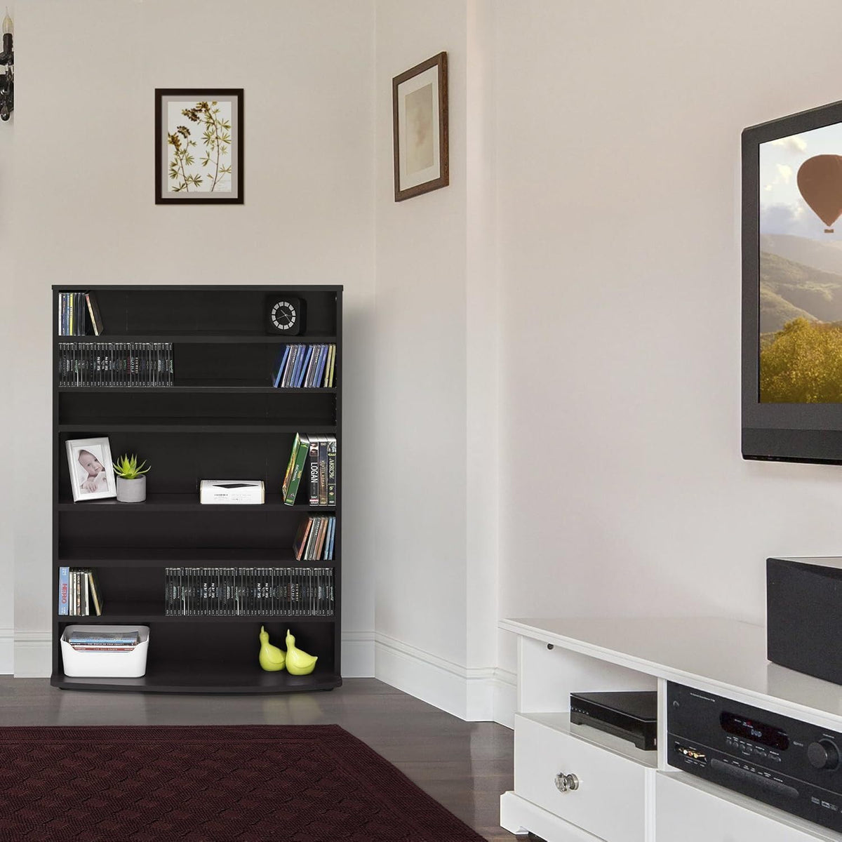 6 Tier Adjustable Multimedia Storage Tower E6418