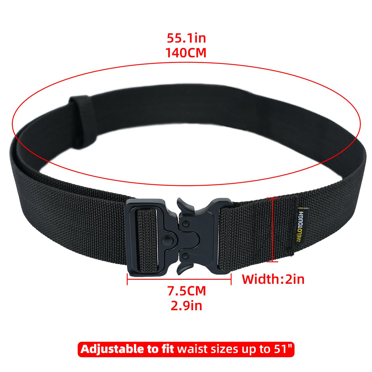2" Nylon Web Work Tool Belt with Quick Release Metal Buckle N53491