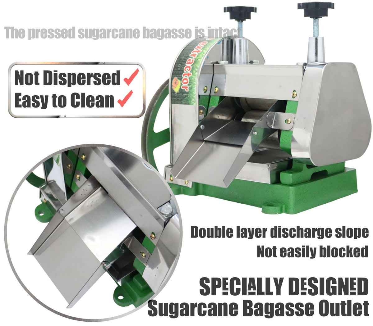 Manual Sugar Cane Juicer Machine with 2 Peeling Knives N9644