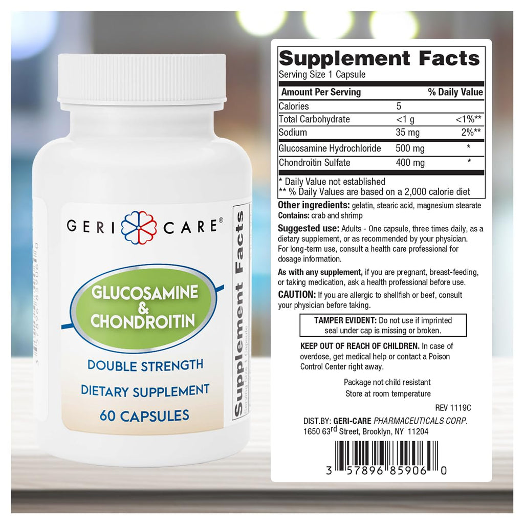Glucosamine HCl 500 mg Chondroitin Sulfate 400 mg Capsules 60 Count Z554004