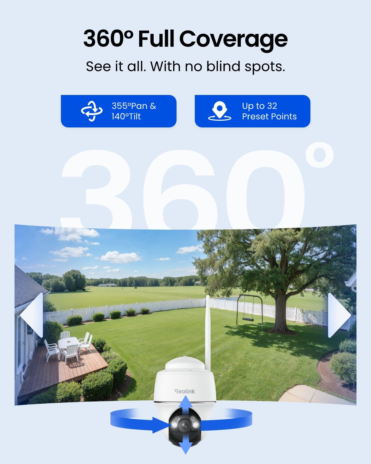 Solar Security Cameras Wireless Outdoor 360° Coverage H56849