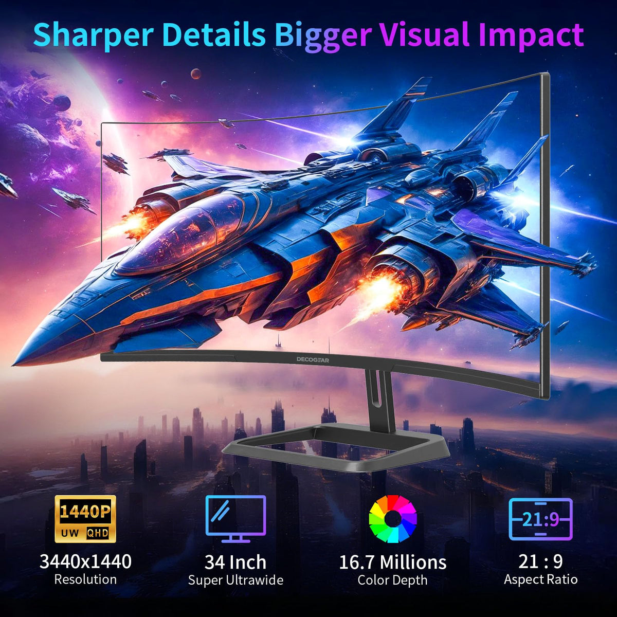 34” Curved Ultrawide Gaming Monitor 180Hz 3440×1440 X652