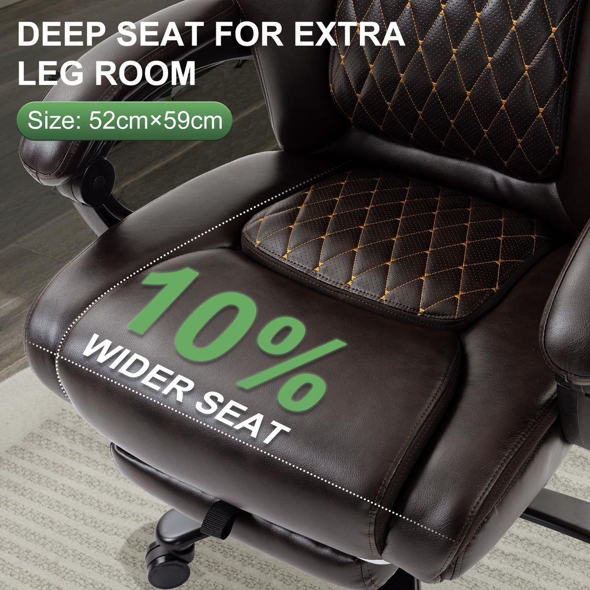 Brown Reclining Executive Office Chair with Footrest D44335