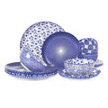 Ceramic Plates and Bowls Set, 12 Pieces Dinnerware Set for 4 Z2865