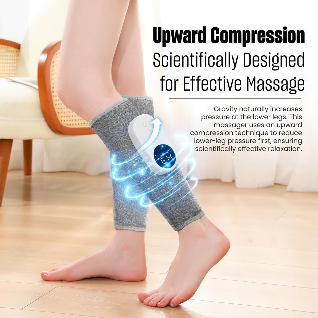 Light Gray Leg Massager with Heat and Compression X976200
