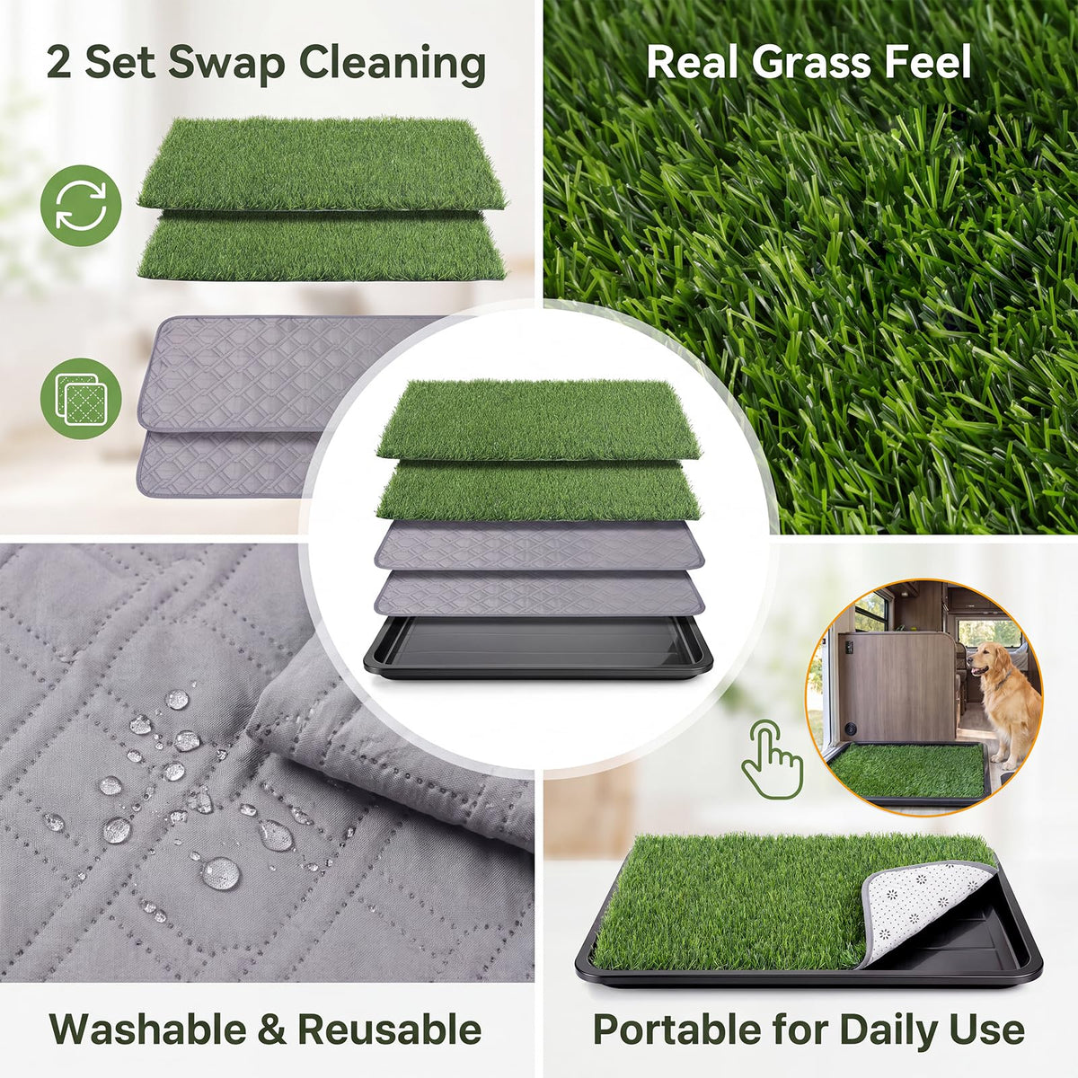 Dog Grass Pad with Tray 30 x 20 in L4726