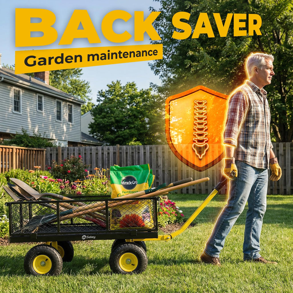Steel Garden Cart 1000 lb Capacity Removable Sides D2989
