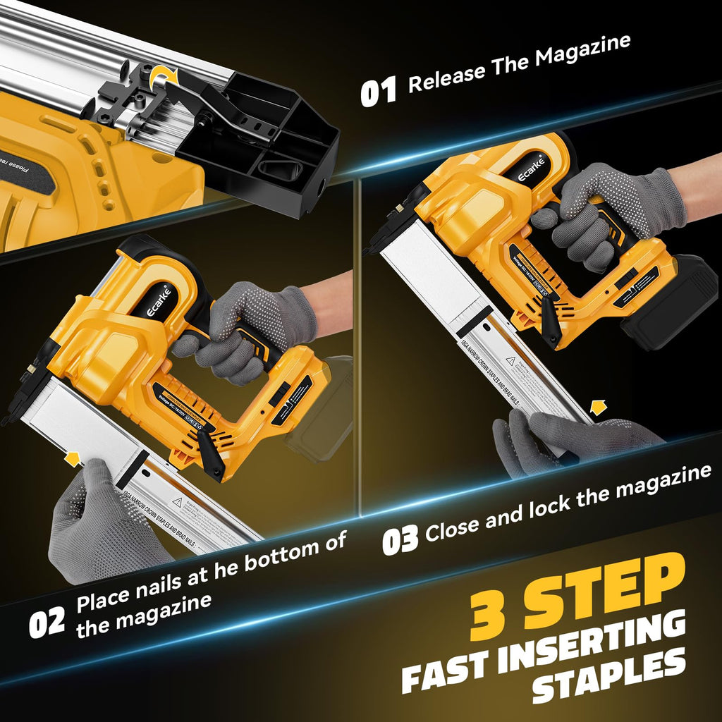 Cordless 2 in 1 Electric Nail Gun Staple Gun with 18GA Nails Y149