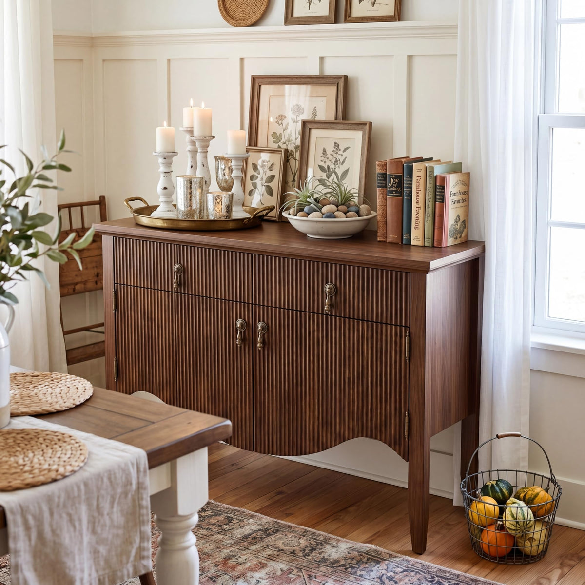40" Fluted Buffet Cabinet with Drawer T515150