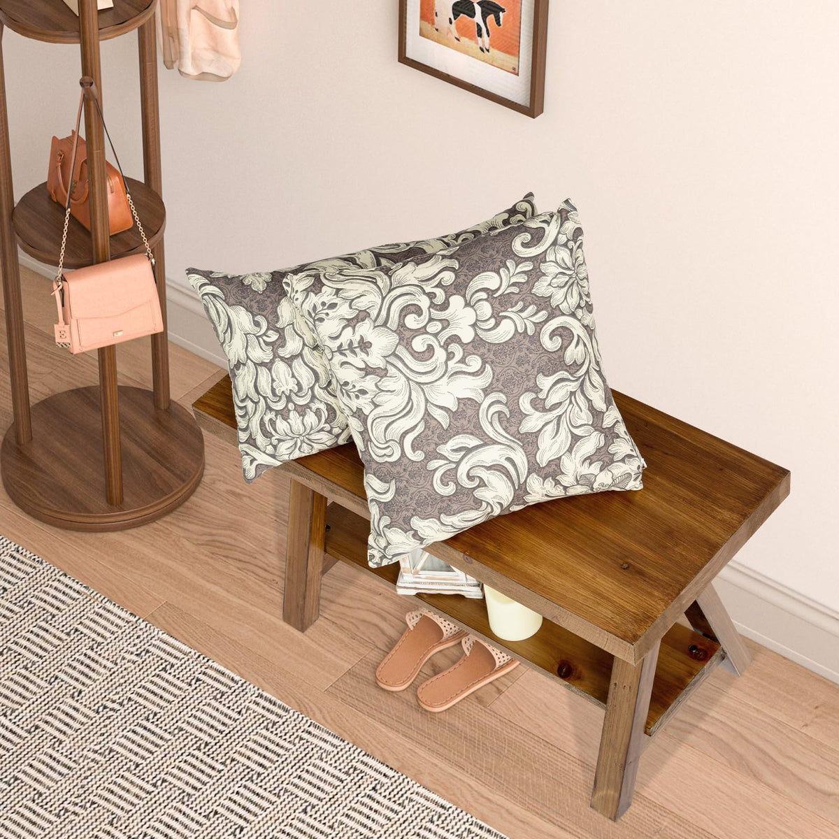 30" Solid Wood Storage Bench S751936