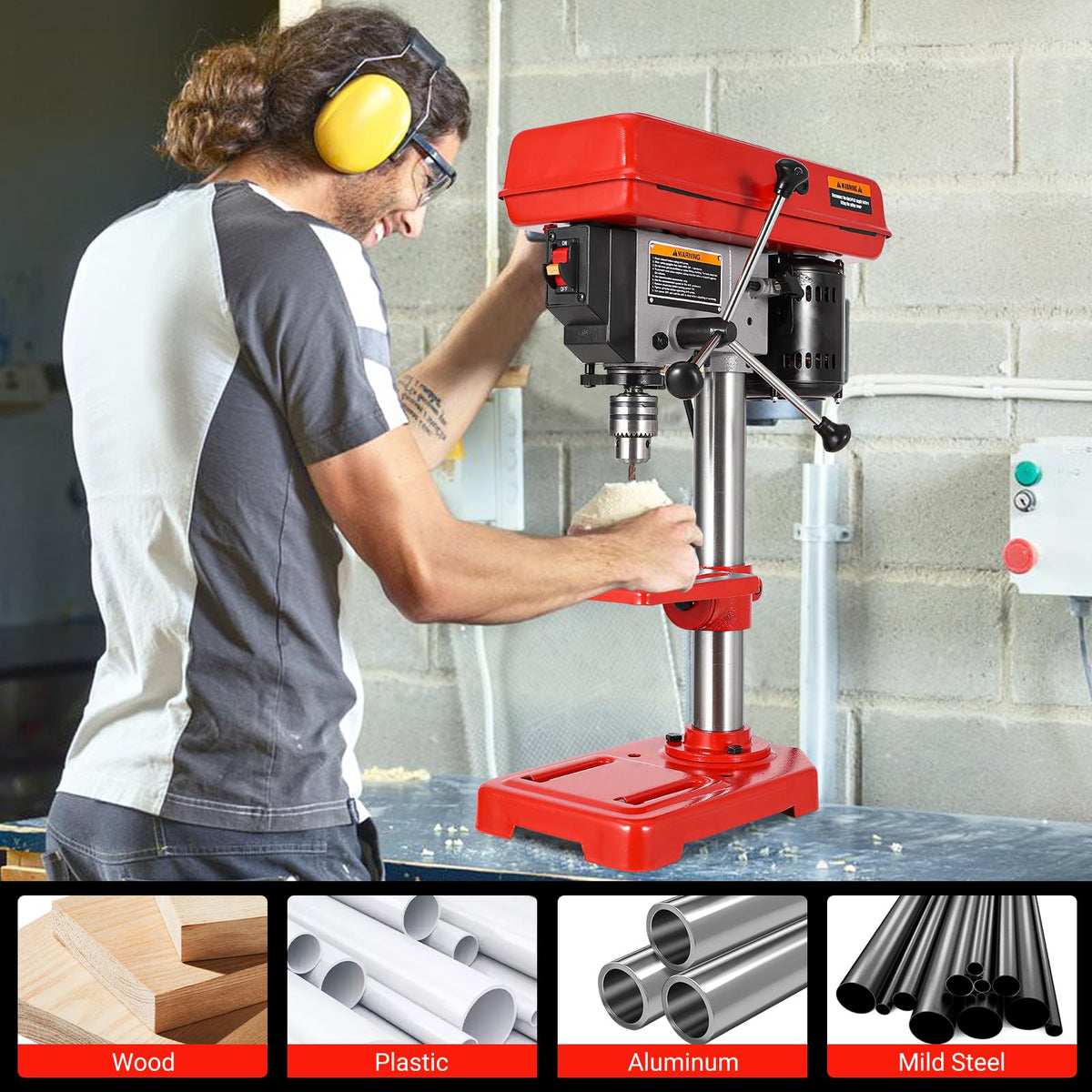 8" Benchtop Drill Press with 5 Adjustable Speeds D486