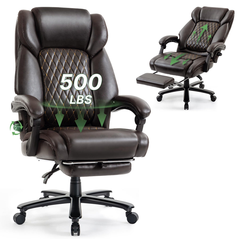 Brown Reclining Executive Office Chair with Footrest D44335