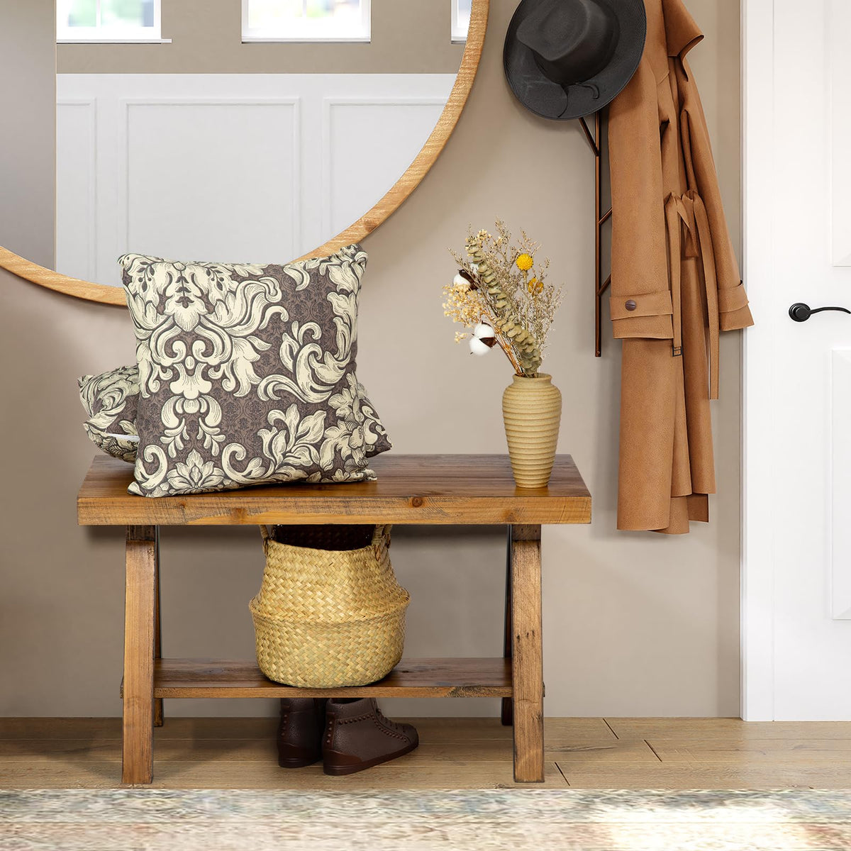 30" Solid Wood Storage Bench S751936