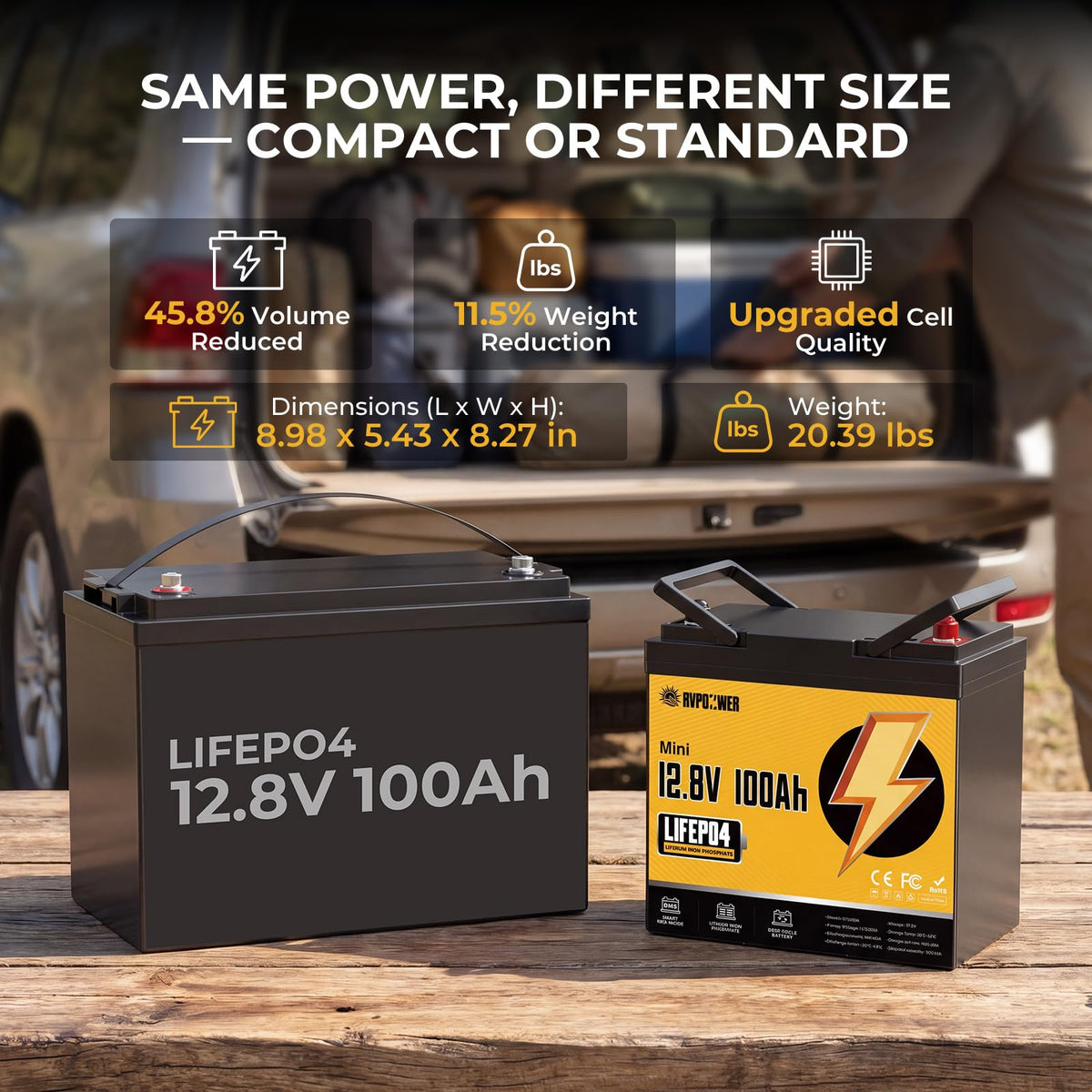 12V 100Ah LiFePO4 Battery Group 24 T53958