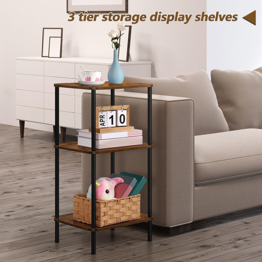 3 Tier Rustic Brown End Table J4895
