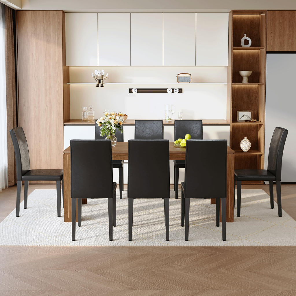 9 Piece Dining Table Set with 8 Pu Leather Chairs P212