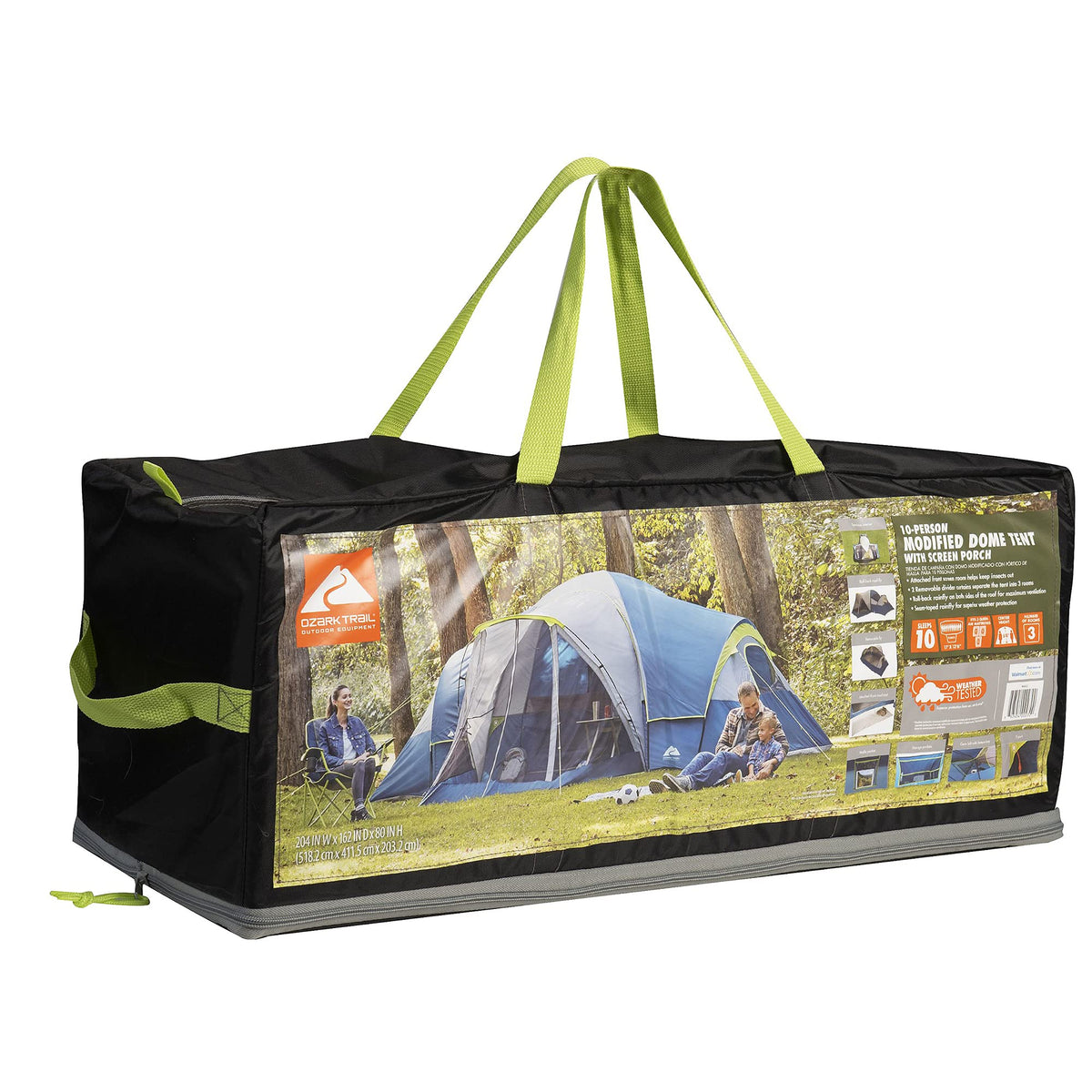 10-Person Camping Dome Tent with Screen Porch Y1363