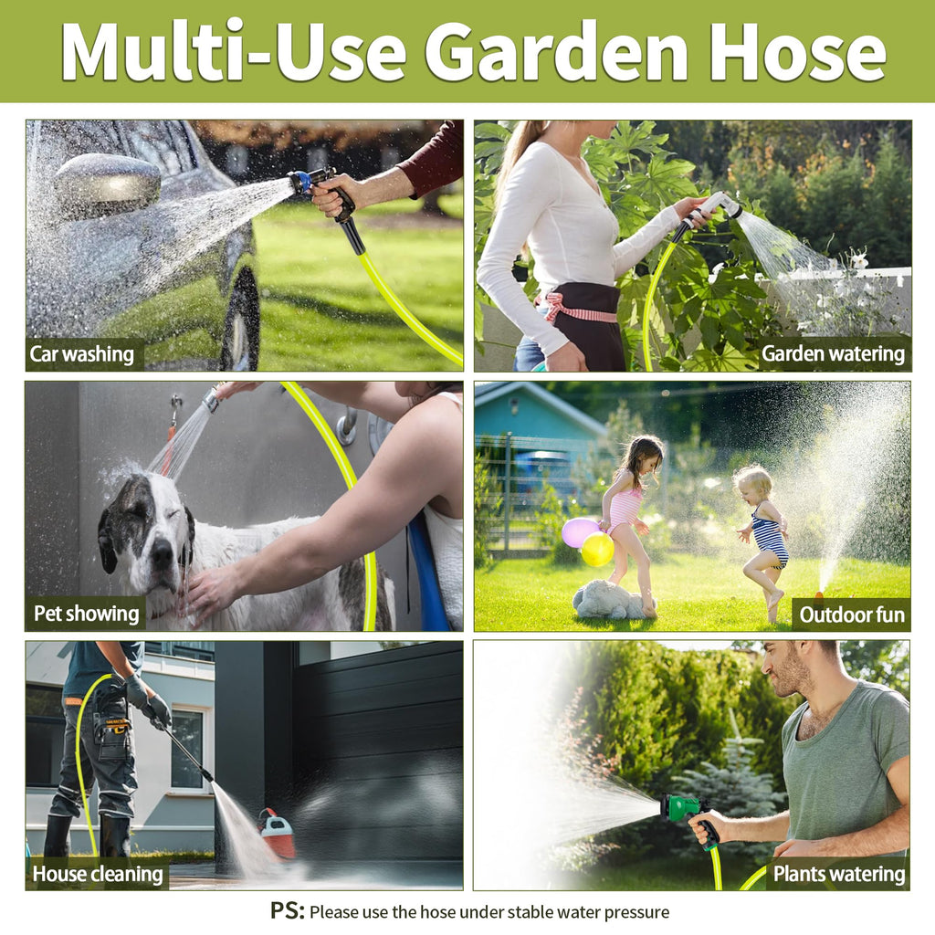 100FT x 5/8" Lightweight Hybrid Rubber Garden Hose Q109185