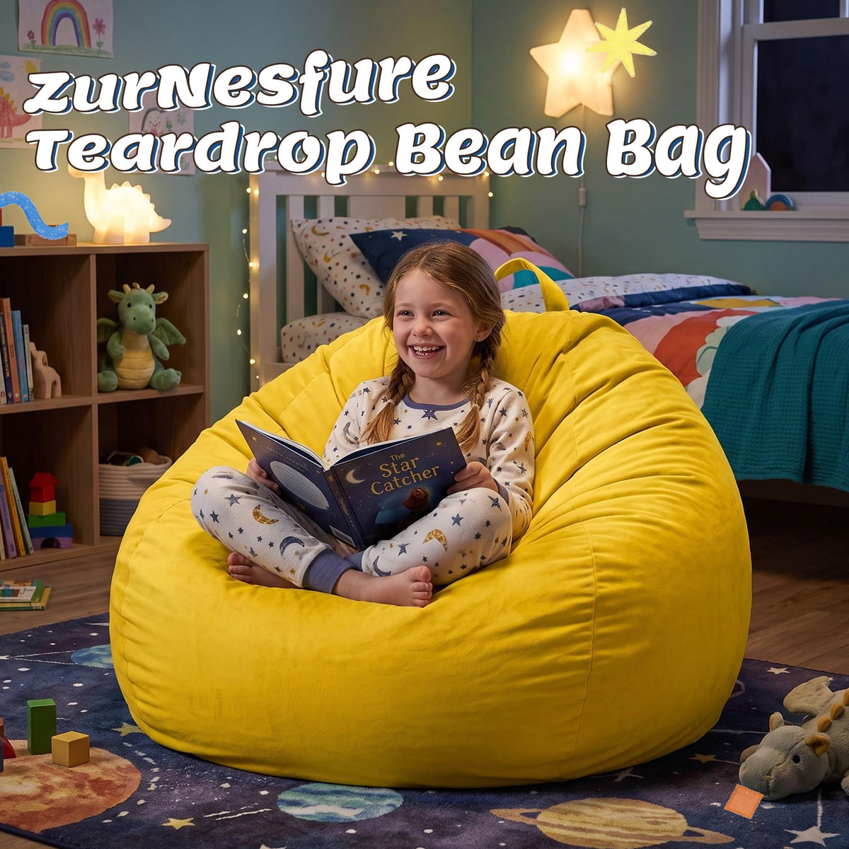 Bean Bag Chair Yellow 2FT X12271
