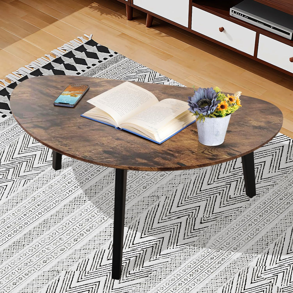 Oval Espresso Wood Coffee Table J375