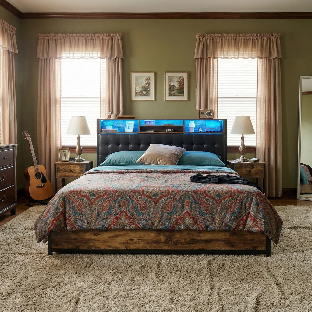 King Bed Frame with 4 Drawers T255483