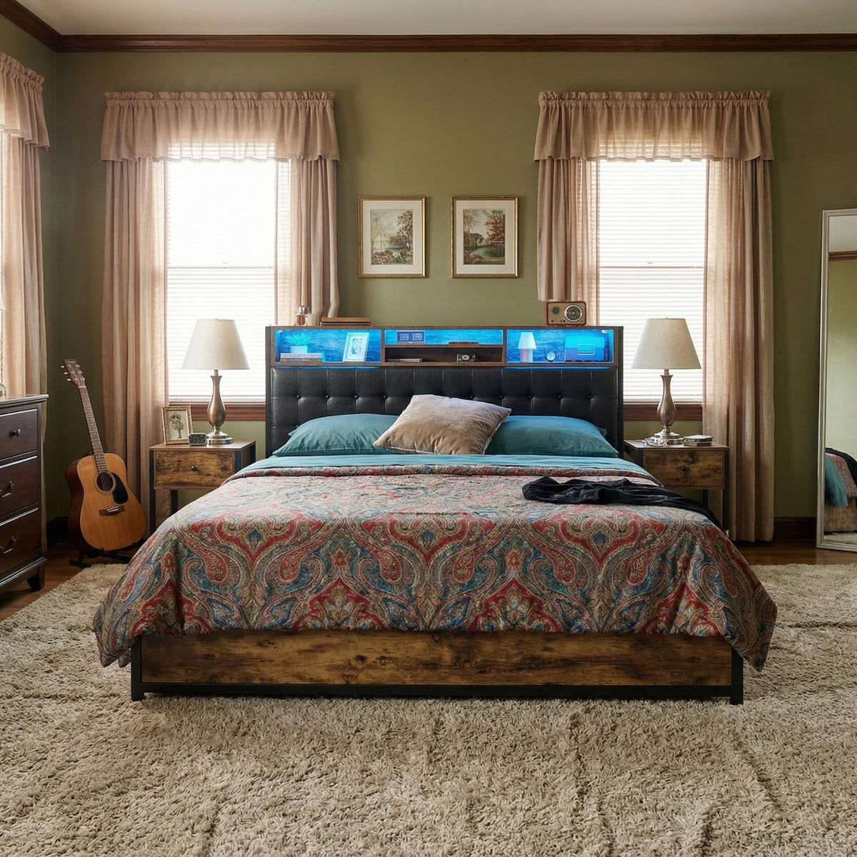 King Bed Frame with 4 Drawers T255483