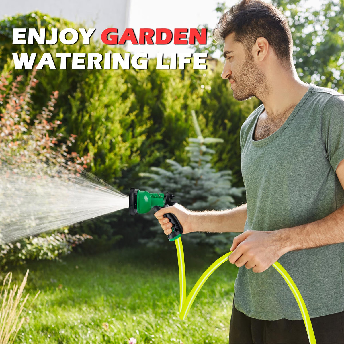 100FT x 5/8" Lightweight Hybrid Rubber Garden Hose Q109185