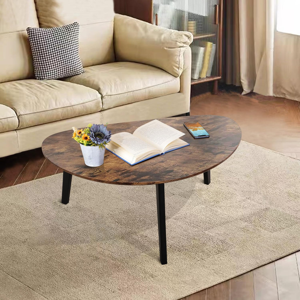 Oval Espresso Wood Coffee Table J375