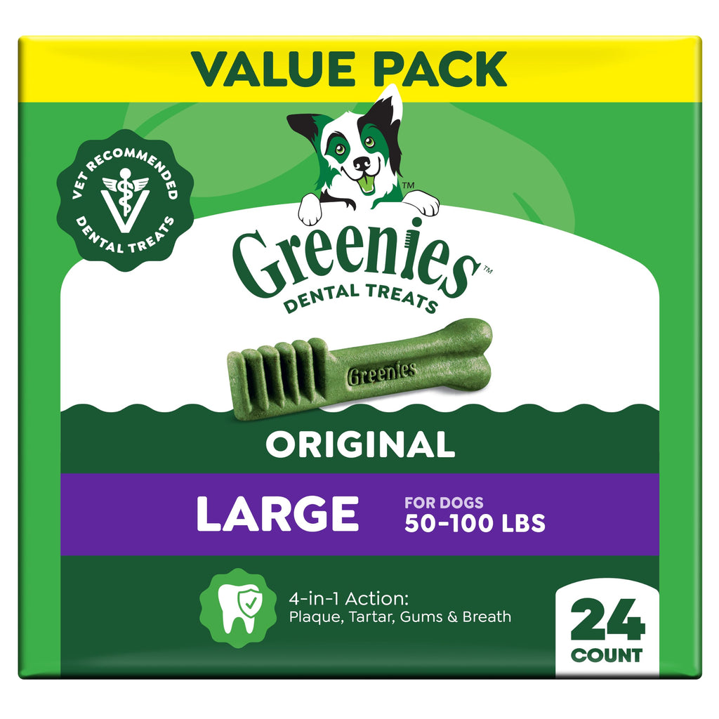 Large Natural Dental Dog Treats, 24 Count C1361
