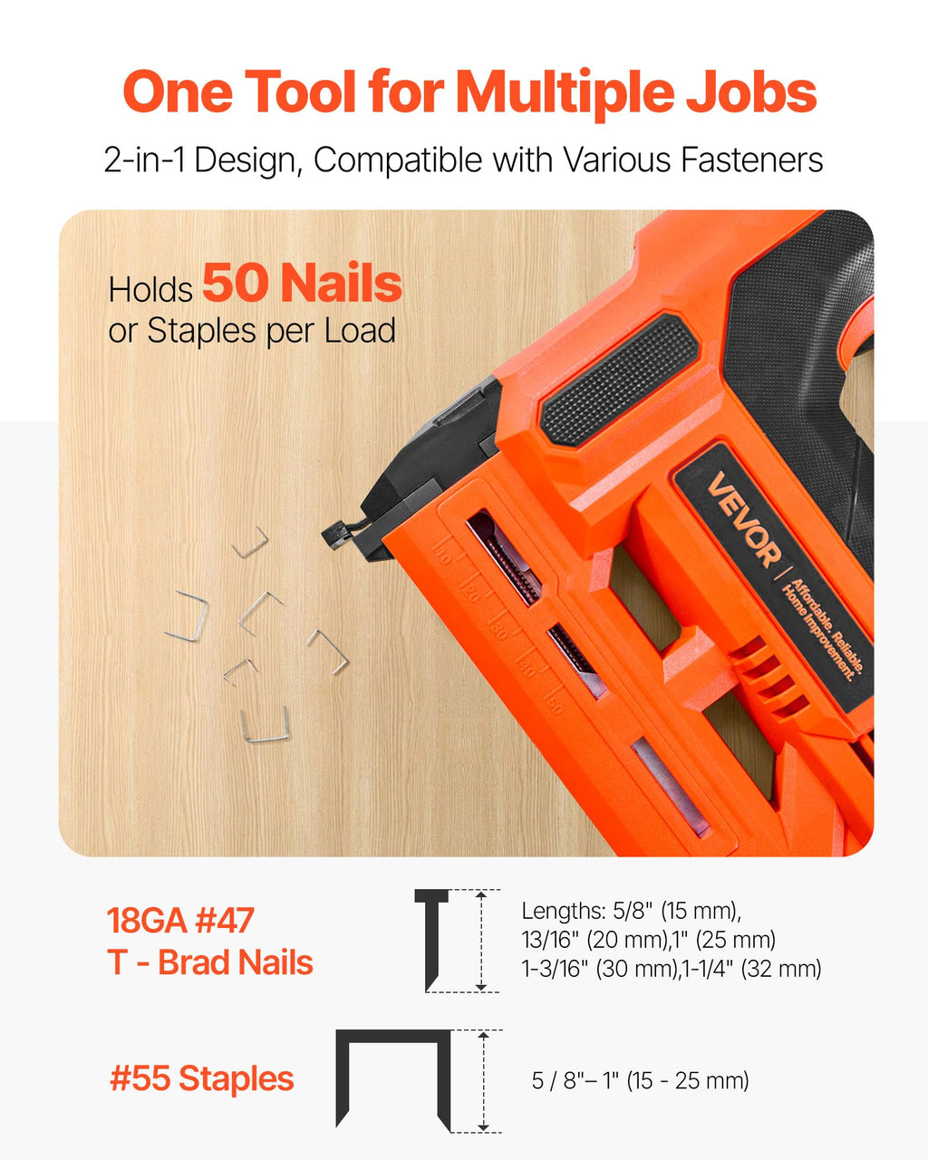 Cordless 2-in-1 18 Gauge Nail Gun Staple Gun M352377