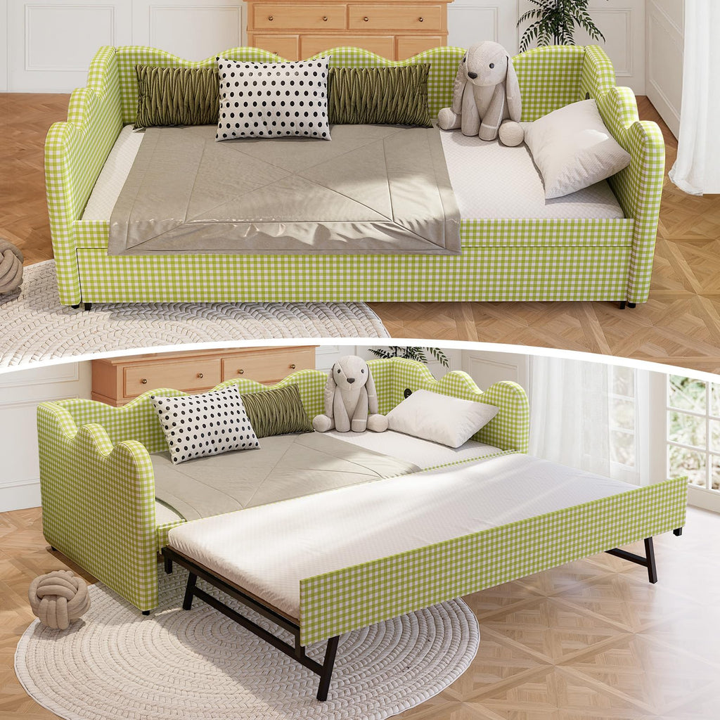 Twin Size Upholstered Daybed with Pop Up Trundle B765908