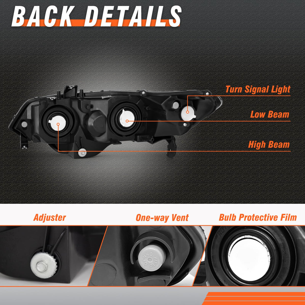 Black 2 Door Headlights Pair S15930