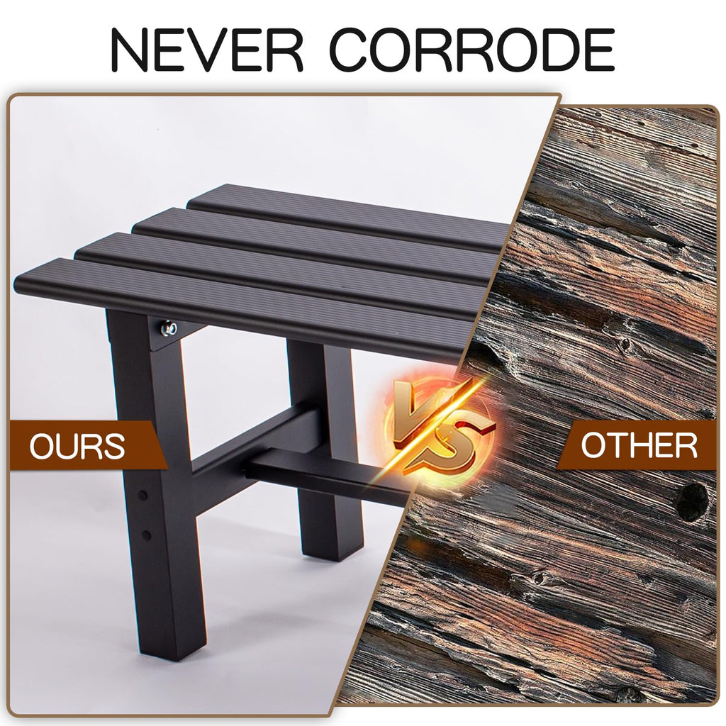 59 Inches Black 2-Person Aluminum Outdoor Bench E418392