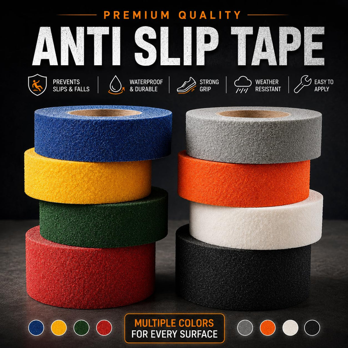 Gray 1 inch x 30 ft Anti Slip Tape Q8896