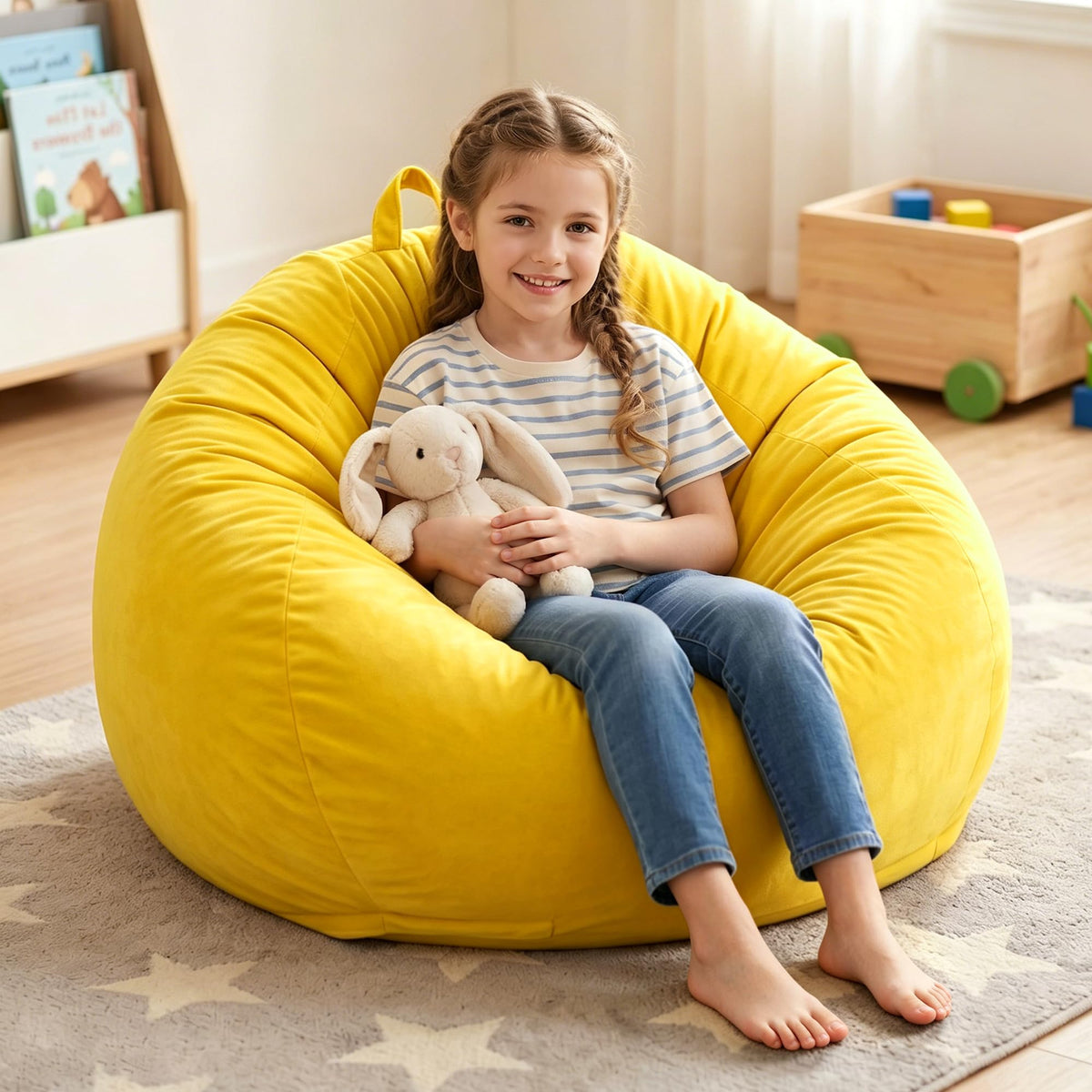 Bean Bag Chair Yellow 2FT X12271
