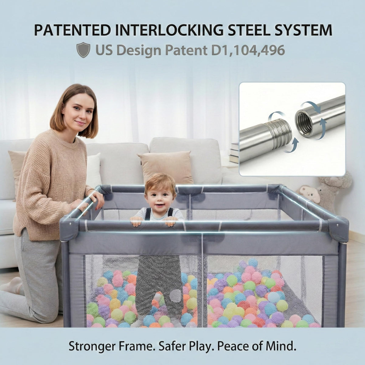 Baby Playpen 50x50 Grey H259
