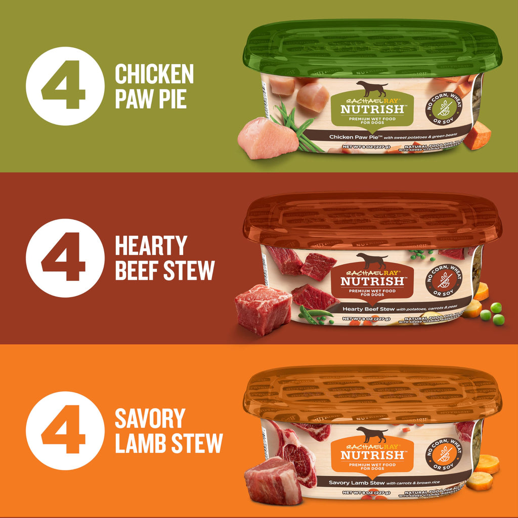 Savory Favorites Wet Dog Food Variety Pack, 8 oz Tubs J8890