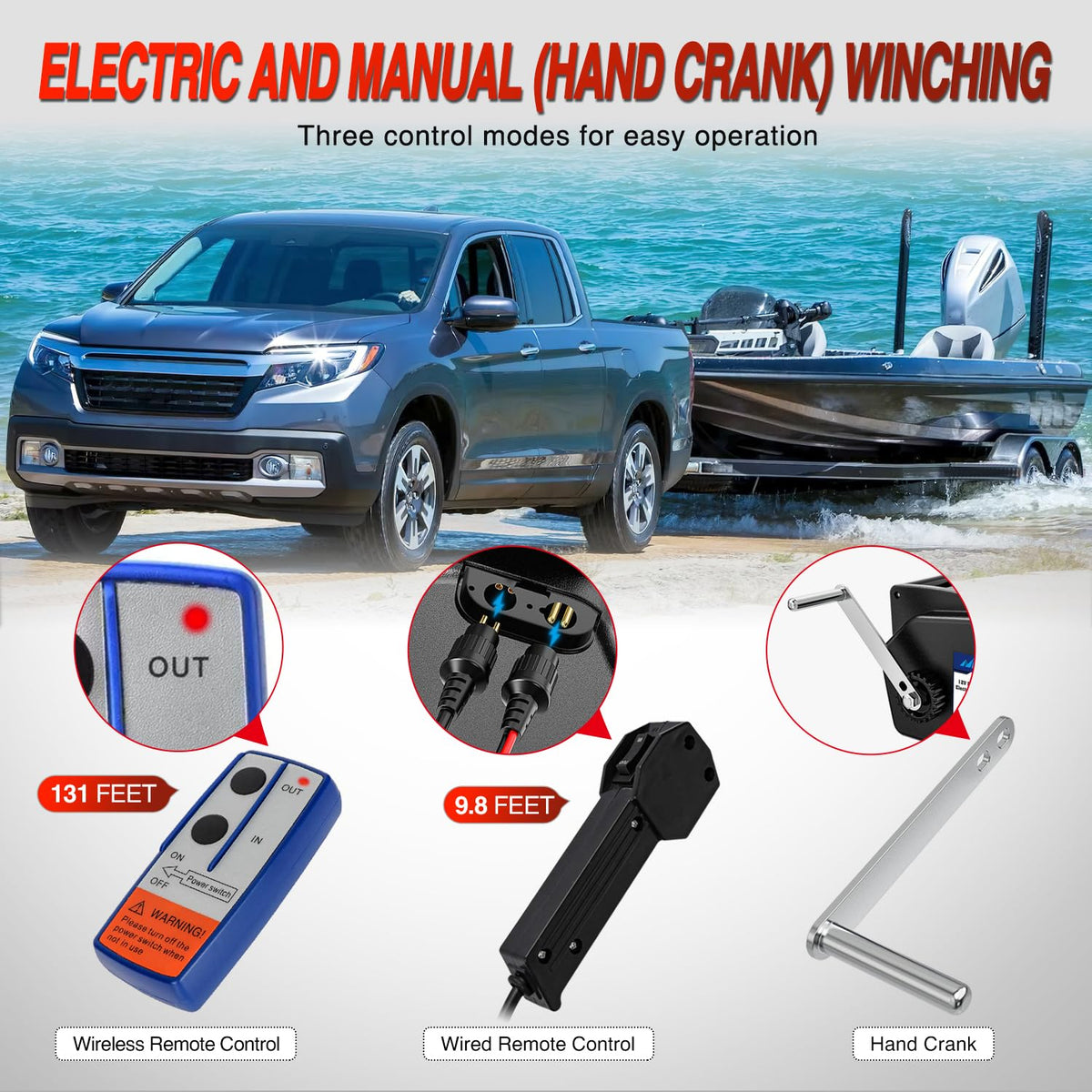 3500 lbs Portable Electric Boat Trailer Winch T41926