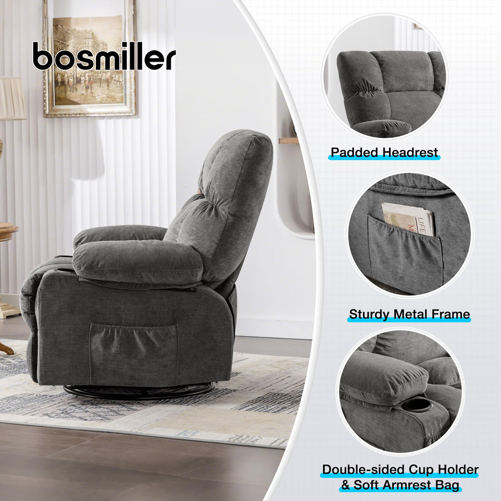 Oversized Recliner Chair with Massage and Heat Y811